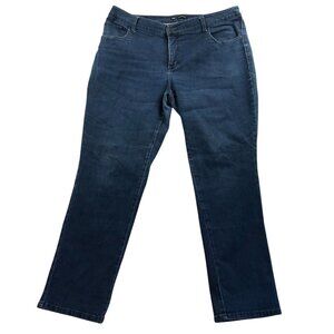 Lee Womens Jeans Size 18 Classic Fit Skinny Leg Casual Blue Denim High Rise